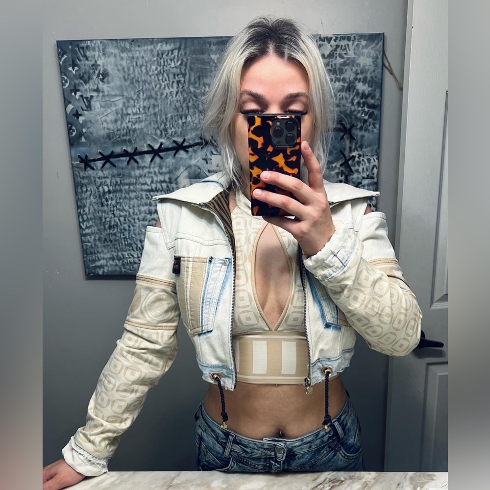 Handmade custom Fendi denim jacket